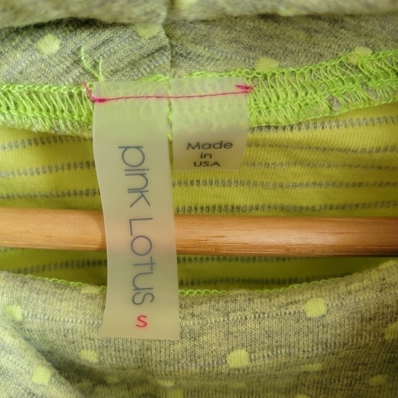 Pink Lotuse Cowl Turtle Neck Sweater Green Polka Dot Long Sleeve Small - Picture 6 of 12